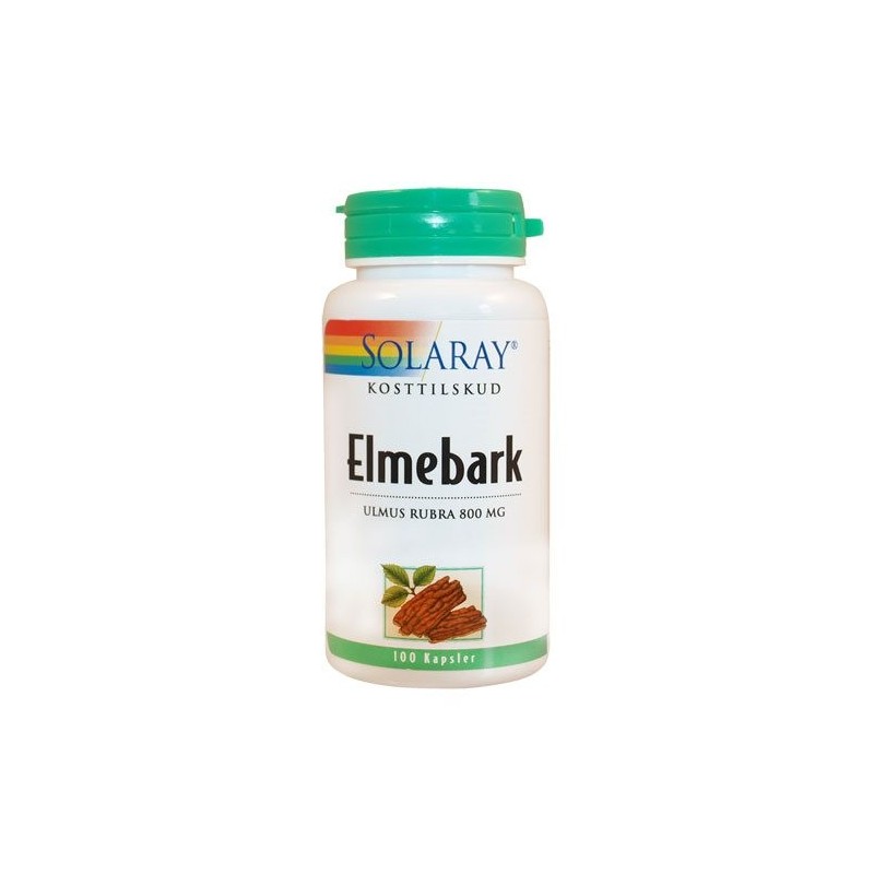 Elmebark - slippery elm - 400 mg. - Solaray - 100 kapsler